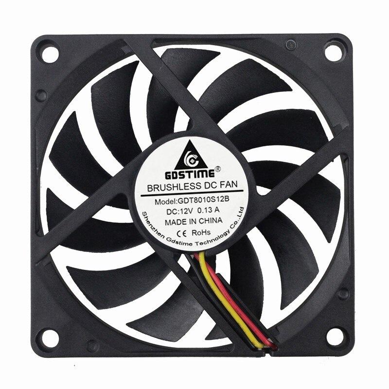 1 Pieces Gdstime 80mmx80mmx1mm Cooling Fan 80mm x 1mm DC 11V 3Pin Three Wires For PC CPU Case Cooler 801