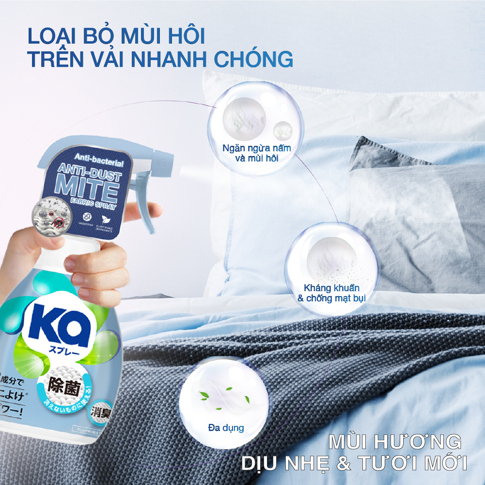 Xịt thơm vải chống mạt bụi KA