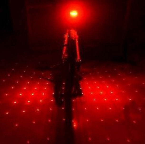 Đèn Hậu Xe Đạp Cảnh Báo- Chế Độ Đèn Led Siêu Sáng, Tia Laser Tạo Khoảng Cách An Toàn- Chính Hãng