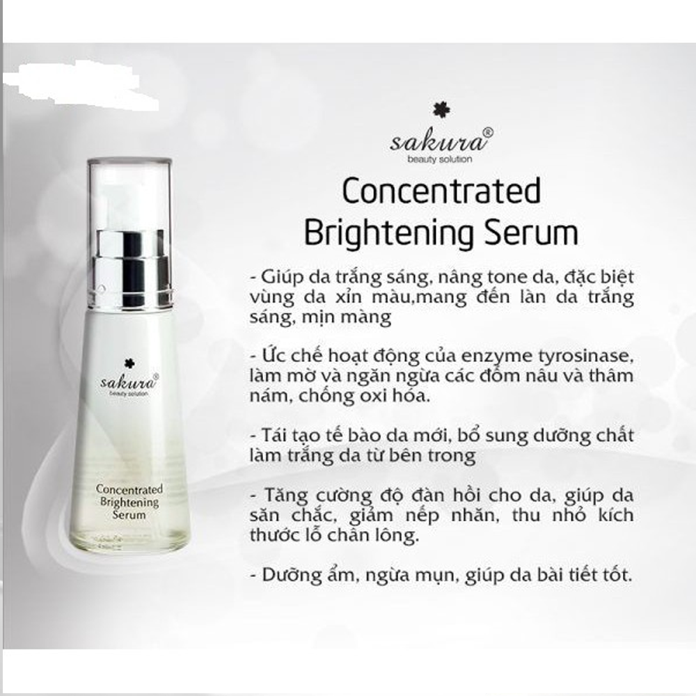 Serum dưỡng da trắng sáng, ngăn ngừa sạm nám Sakura Concentrated Brightening Serum 30ml