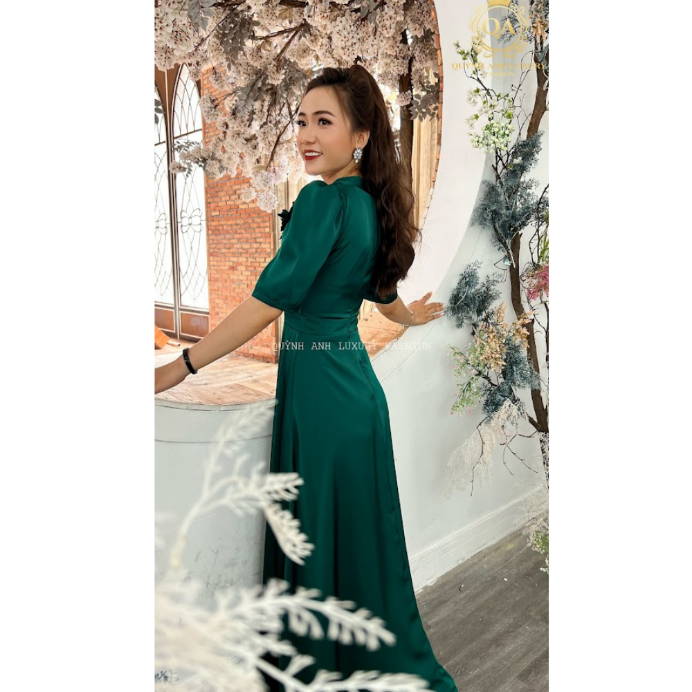 Váy Đầm Nữ Dạ Hội Tay Bồng Cổ Nữ Hoàng Kết Hoa Xinh Xắn Trẻ Trung Amabel Dress