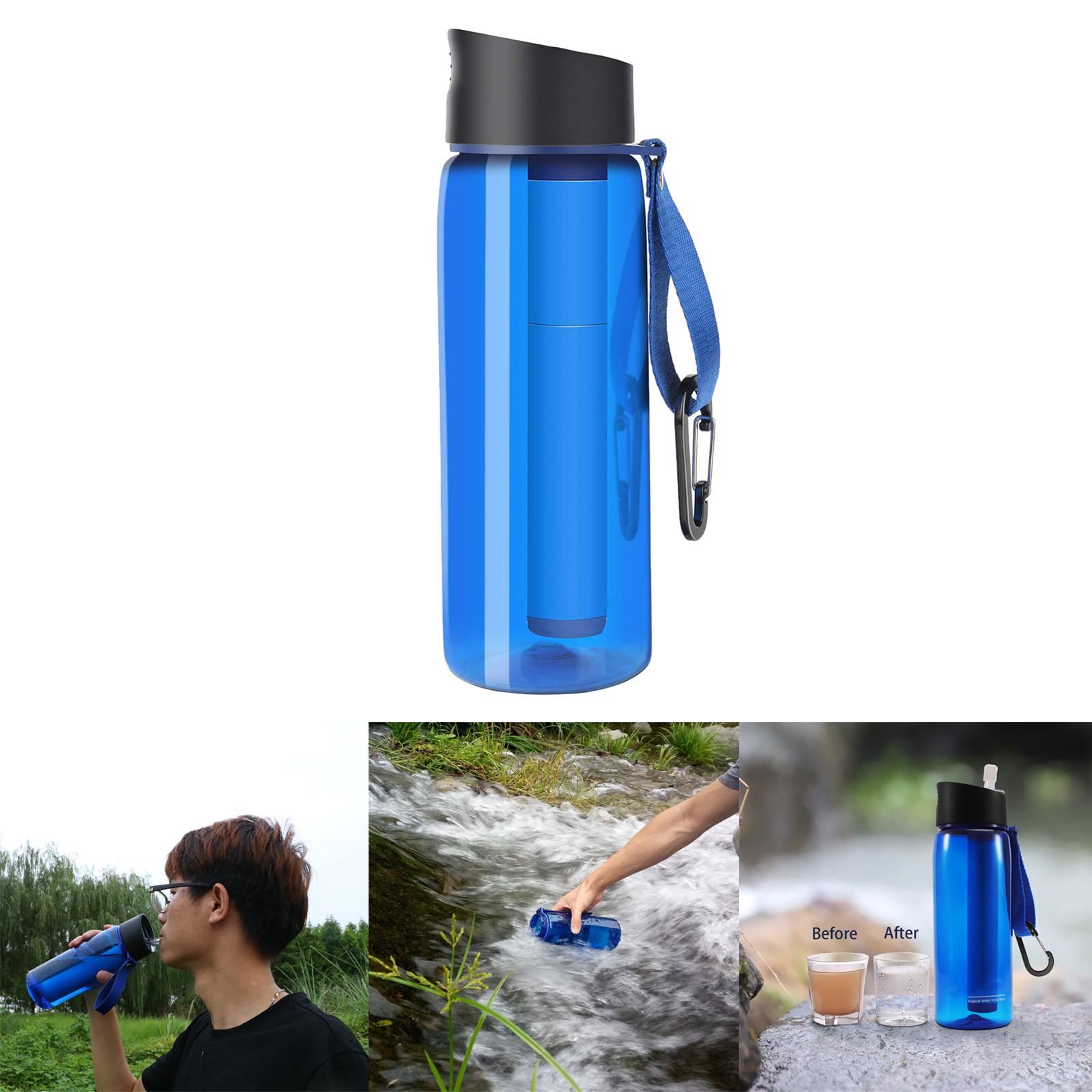 Water Filter Bottle Emergency Water Purifier 4Stage Integrated Filter Straw
