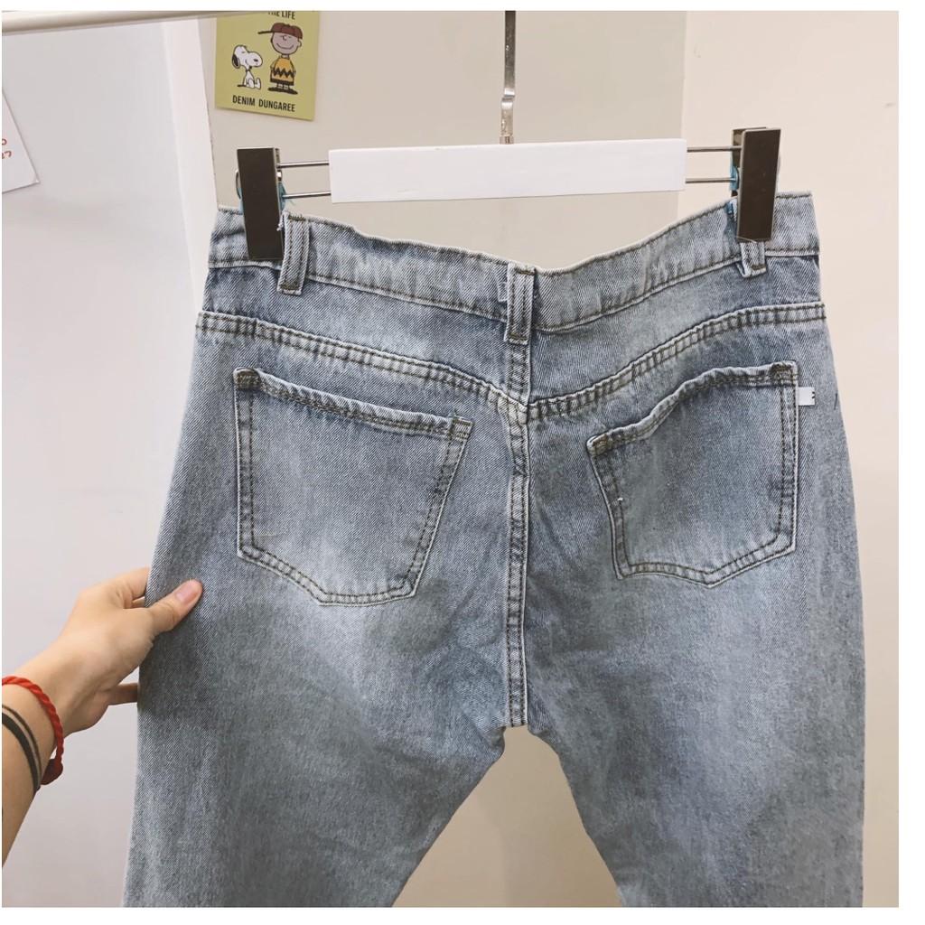 Được Kiểm Hàng TrướcQuần baggy jean thêu hoa cúcHÀNG SIÊU CẤP
