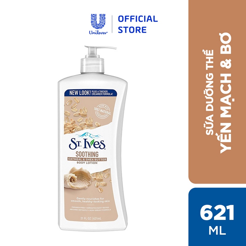 Combo Sữa tắm St.ives Yến mạch và bơ 650ml và Sữa dưỡng thể St.Ives Yến mạch và bơ 621ml