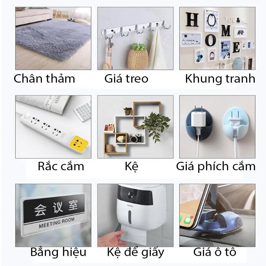 Băng keo nano 2 mặt siêu dính trong suốt dày 2mm, chất liệu acrylic dán mọi vật dụng