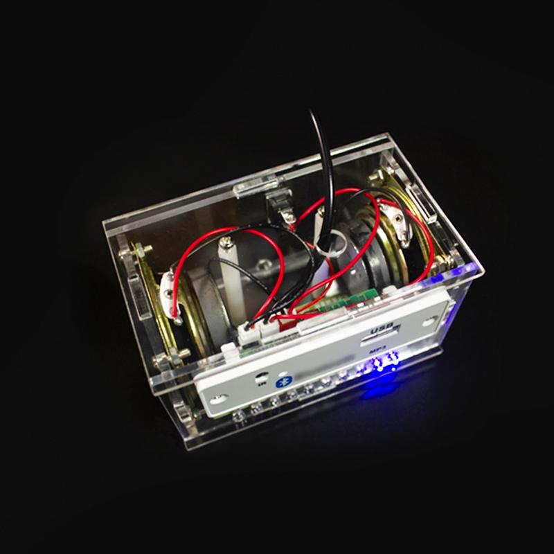 Tự làm Bộ loa tương thích Bluetooth Bộ thực hành dự án hàn điện tử Bộ lắp ráp hàn Loa 2x3W có hướng dẫn Màu sắc: Đen