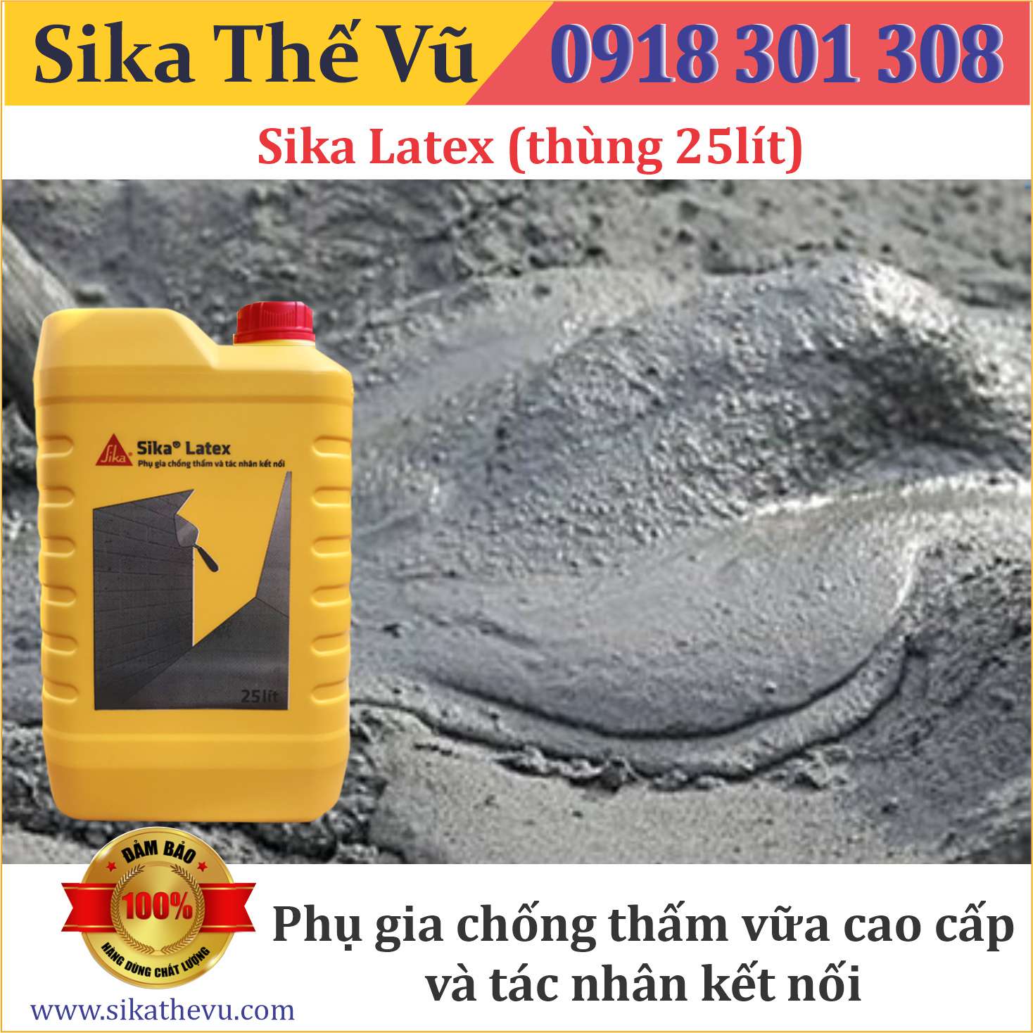 Phụ gia chống thấm vữa cao cấp và tác nhân kết nối - Sika Latex (thùng 25lít)