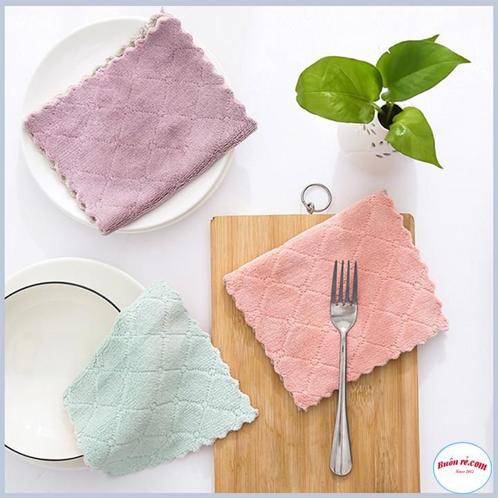 Khăn lau bếp Combo 10 Khăn lau đa năng 2 LỚP siêu thấm nước , siêu mềm mịn lau bếp, lau kính, lau bát tiện lợi