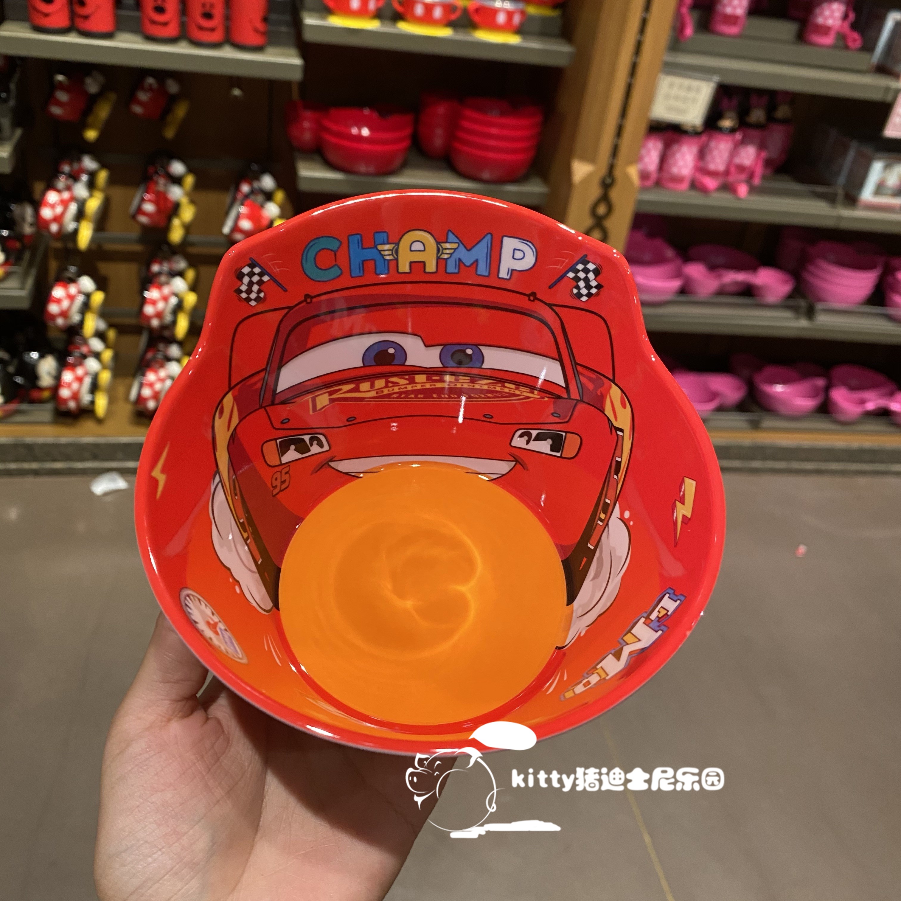 Chén ăn nhựa Melamine hình xe đua Car Mcqueen 95 nổi 3D màu đỏ cho bé trai - 78VNDC2459