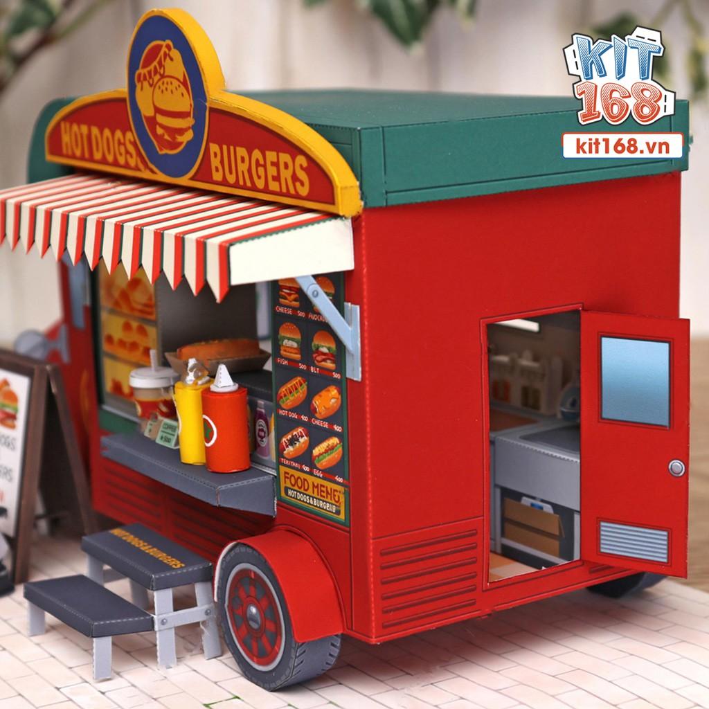 Mô hình giấy kiến trúc Xe bán Hotdogs &amp; Burgers
