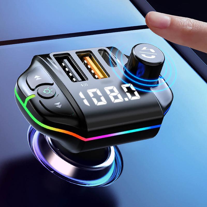 Bầu không khí ánh sáng FM Trình phát Bluetooth 5.0 Bộ sạc xe hơi MP3 Máy nghe nhạc Bluetooth
