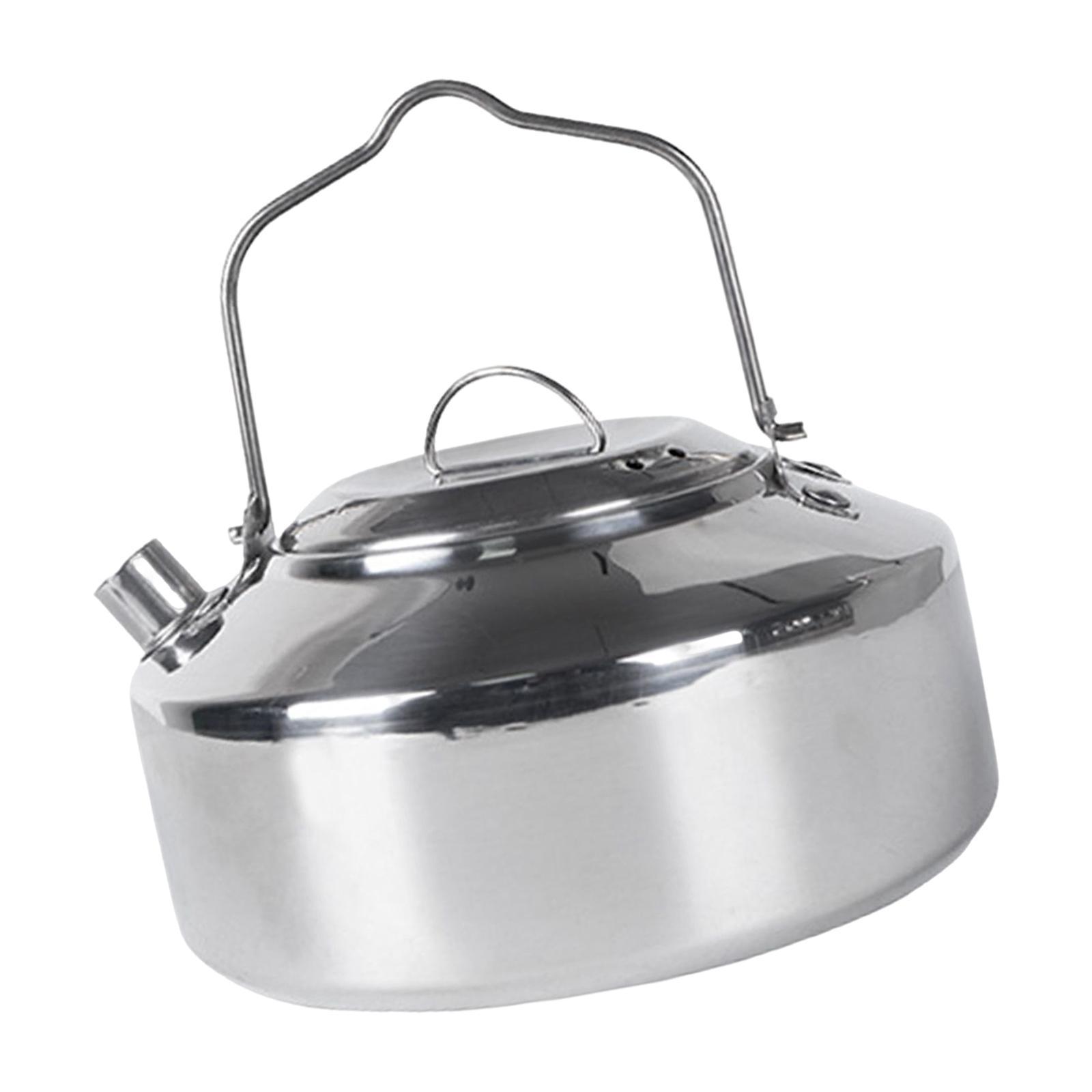 Water Boiler Teapot Anti Scald and Lockable Handle Cook Pot Portable Stoves Pot Camping Water Kettle for Backpacking Mountaineering Campfire