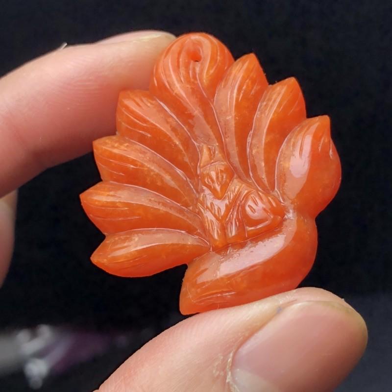 Hồ Ly Chúa Ngoc Huyết Đỏ Cam Vip - nghệ nhân tạc tay - Siêu tốt về tình duyên, tài lộc, bình an may mắn