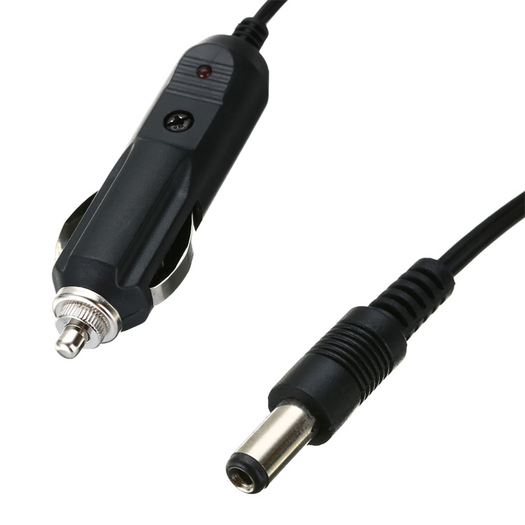 Dây nguồn ôtô xe máy 12V 24V 120W đuôi đực jack DC đực 5.5x2.1 mm