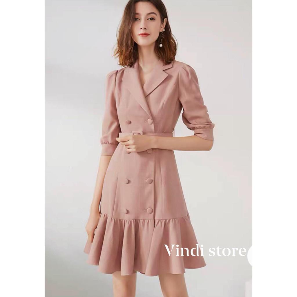Đầm vest khoen eo công sở 2021
