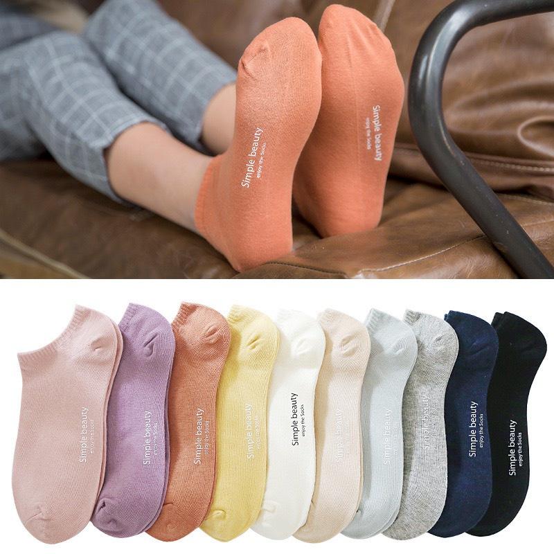 Vớ Tất Nữ Ngắn Trơn Simple Beauty Tất Cổ Ngắn Cotton Trơn Cá Tính Phong Cách Đường Phố Hot Trend Vớ Ngắn Cổ Ulzzang