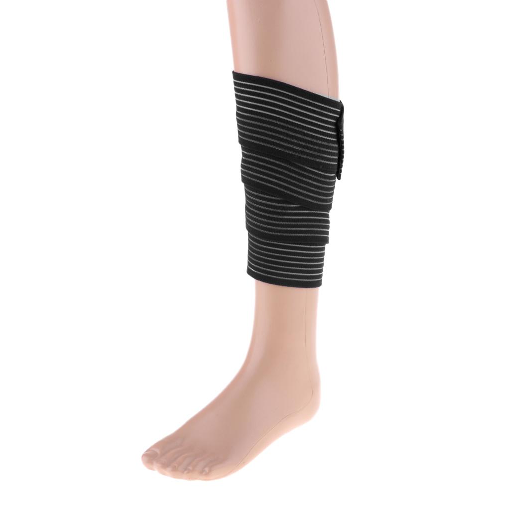 2xElastic Bandage Sport Brace Wrap Training Equipment Accessories Black 120cm
