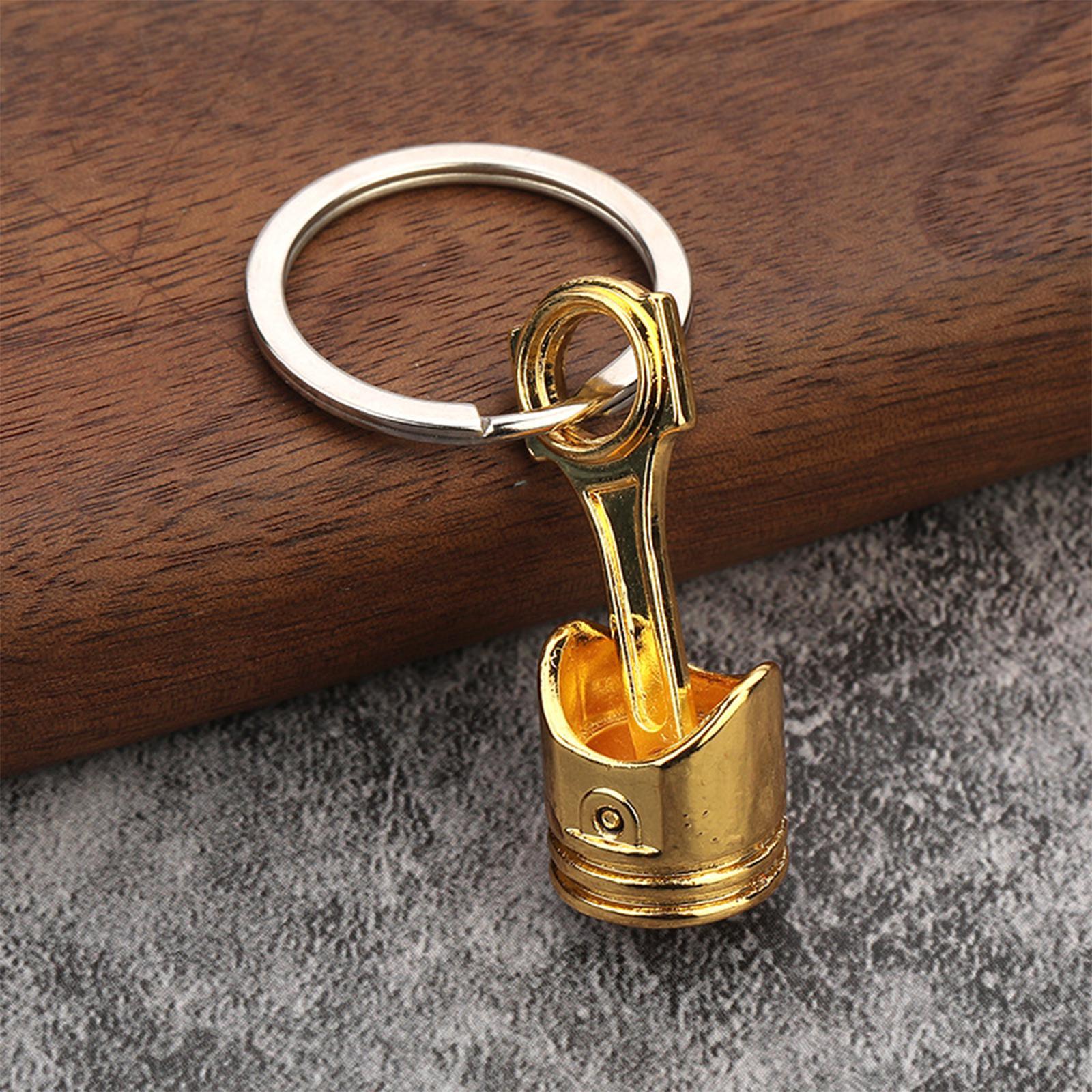 Car Engine Piston Style Keychain Keyring Auto Car Parts Key Chain Rings Zinc Alloy Car Keychain for Phone, Handbag, Purse