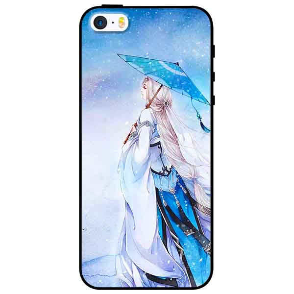 Ốp lưng in cho Iphone 5/5s/5se Mẫu Cô Gái Cầm Dù