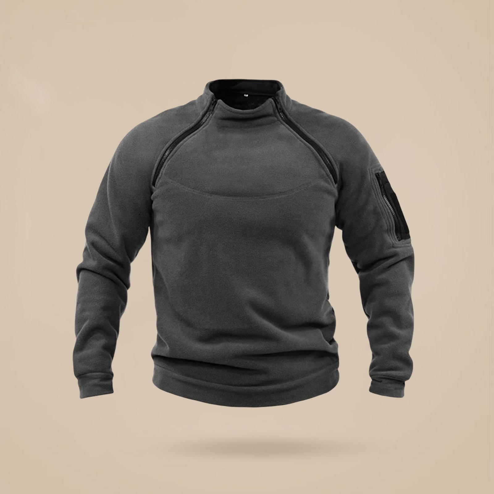 Men Jacket Zipper Pullover Sweatshirt Clothes Thermal Fashion for Fishing