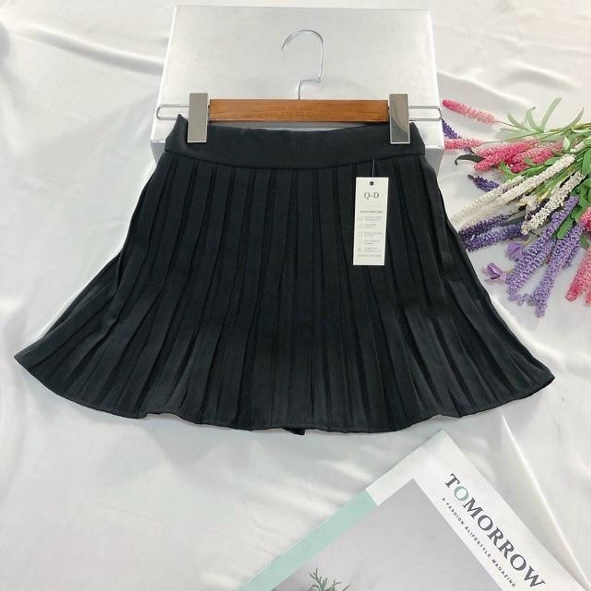 Chân váy dập ly dây kéo sau 2 lớp aloha