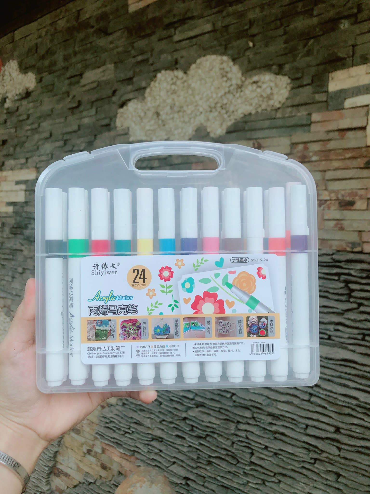 Bút màu Acrylic, bộ màu marker 24-36-48-60 màu, Bút vẽ được chồng màu và vẽ trên nhiều chất liệu