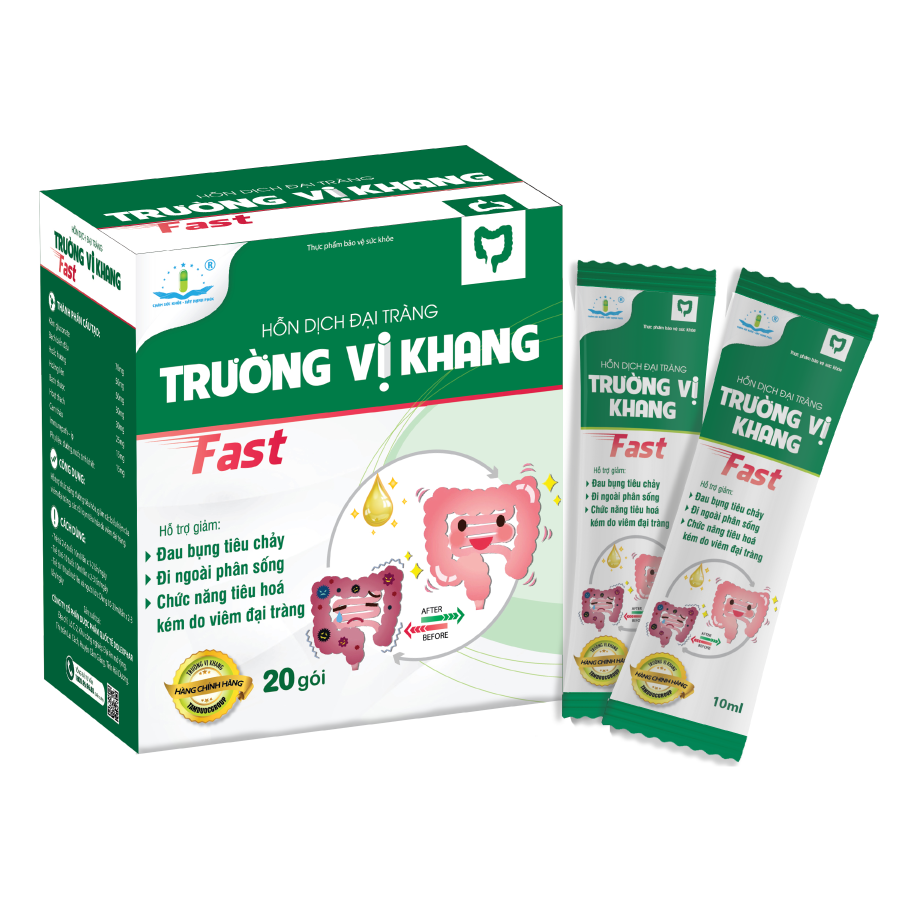 HỖN DỊCH ĐẠI TRÀNG TRƯỜNG VỊ KHANG FAST Hỗ Trợ Giảm Đau Bụng, Tiêu Chảy, Đi Ngoài Phân Sống, Viêm Đại Tràng Cấp & Mãn Tính