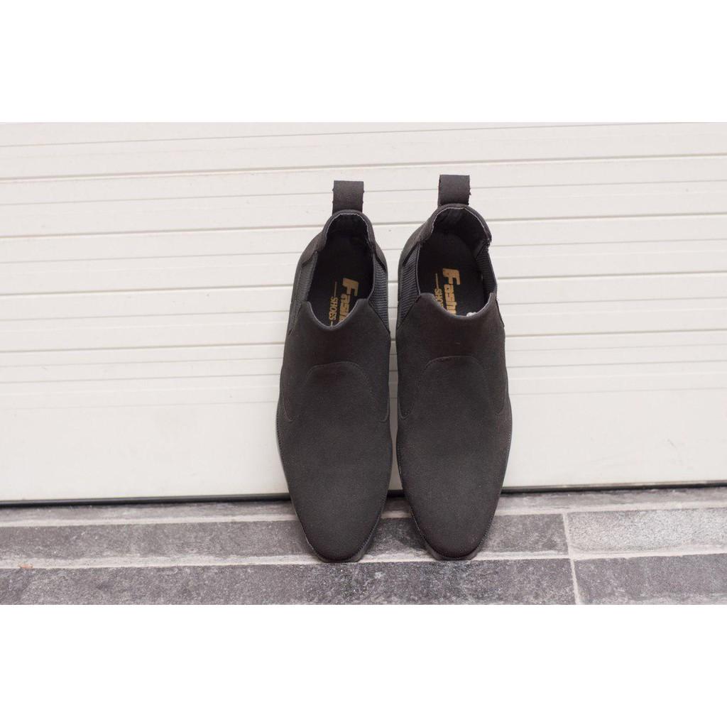 Giày Chelsea Boot Cổ Chun Da Búc Màu Đen Cực Đẹp - Phong Cách Đế Được Khâu Chắc Chắn - CB520-bucdenchun