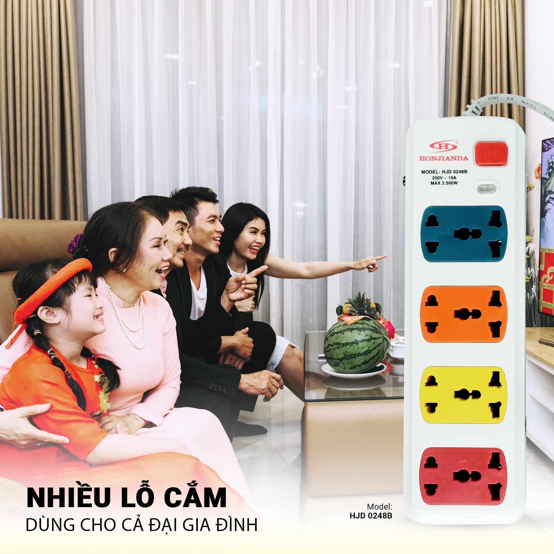Ổ cắm điện Honjianda HJD-0248B
