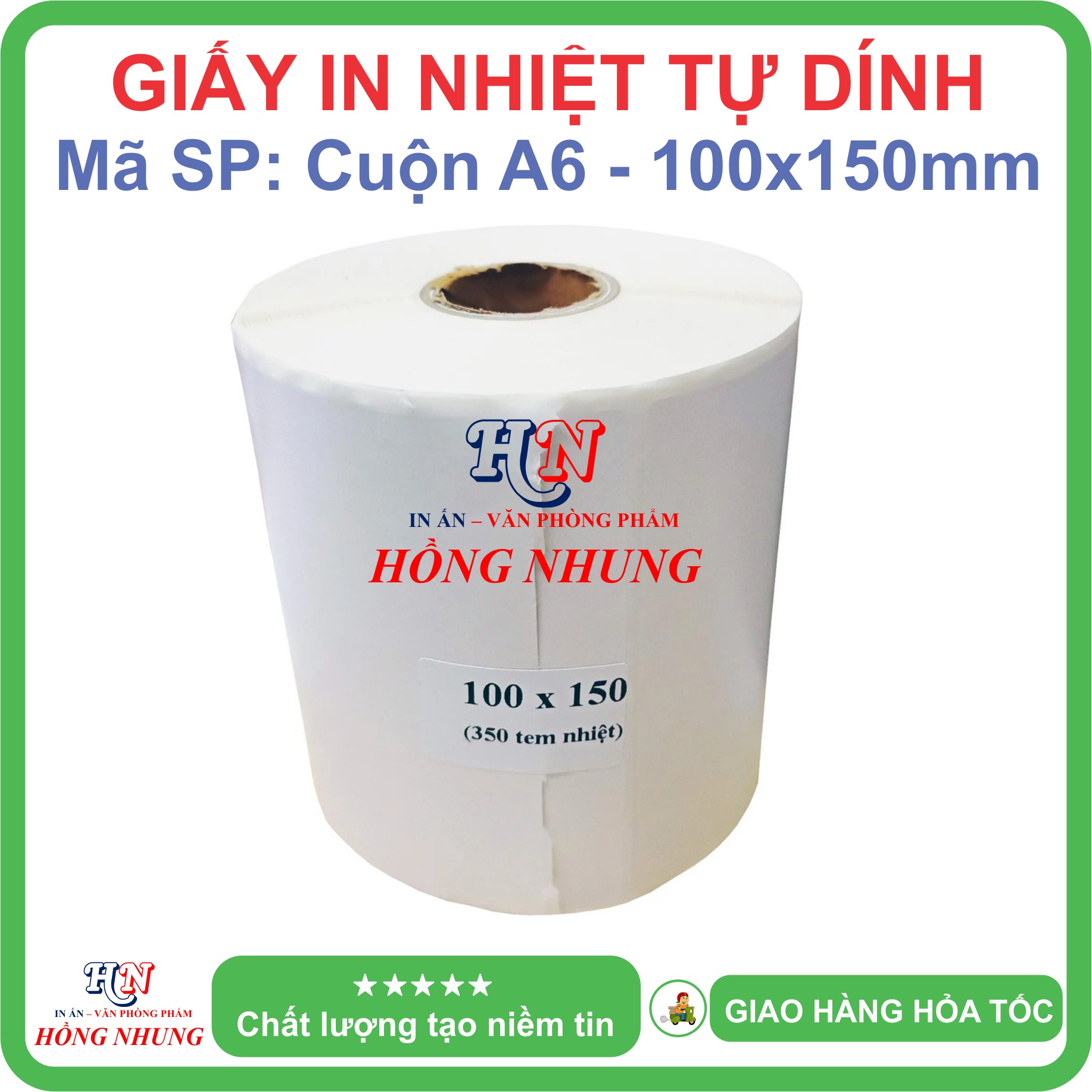 [SALE] Cuộn 350 tem Giấy In Nhiệt Tự Dính Khổ A6 (100x150mm) In Đơn Hàng TMĐT