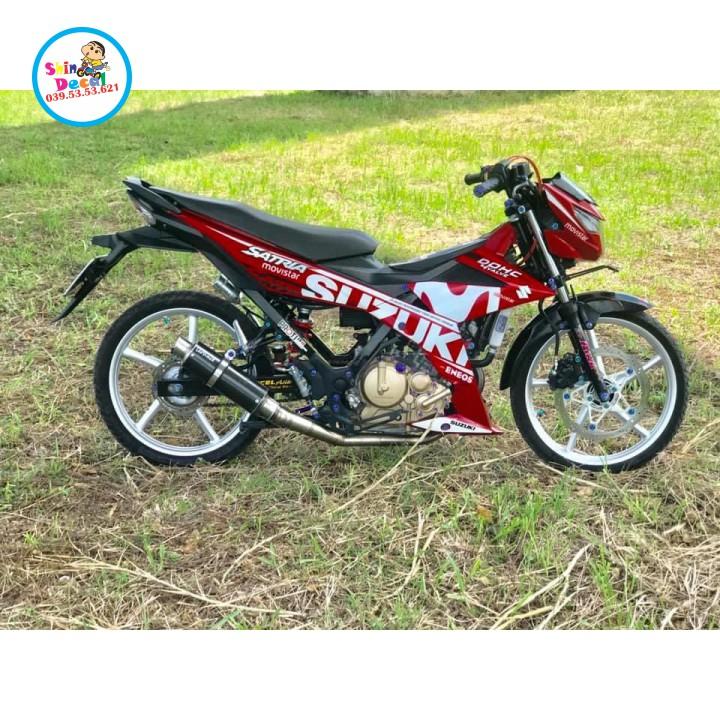 Tem rời satria fi movistar dán xe đỏ