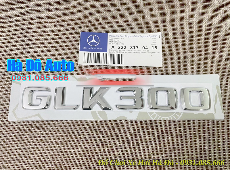 Chữ Nổi GLK 300 - Tem Chữ GLK 300 Chuẩn Hãng Mercedes