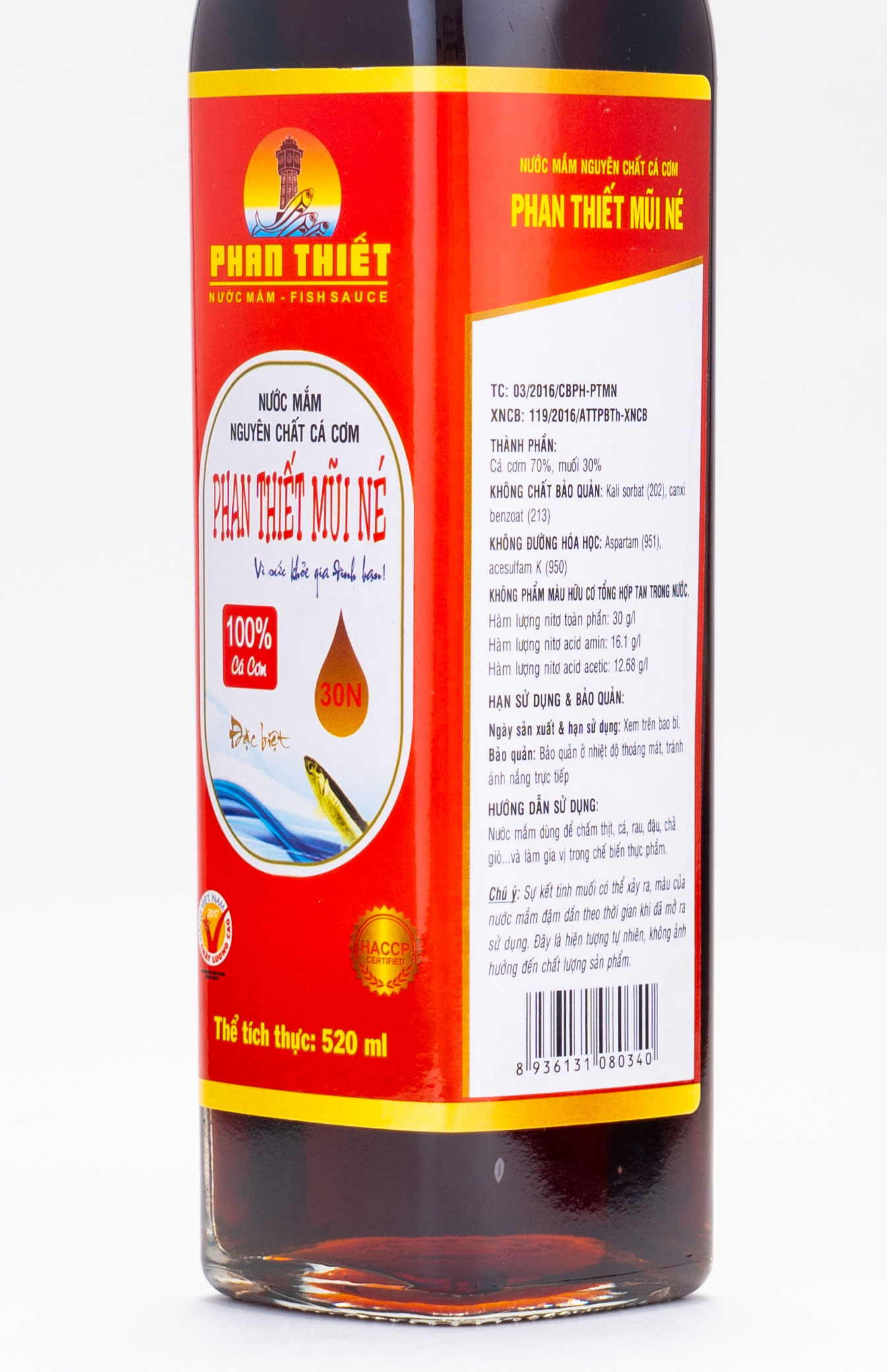 Nước Mắm Cá Cơm Truyền Thống Phan Thiết Mũi Né 30N 30 Đạm x 520ml