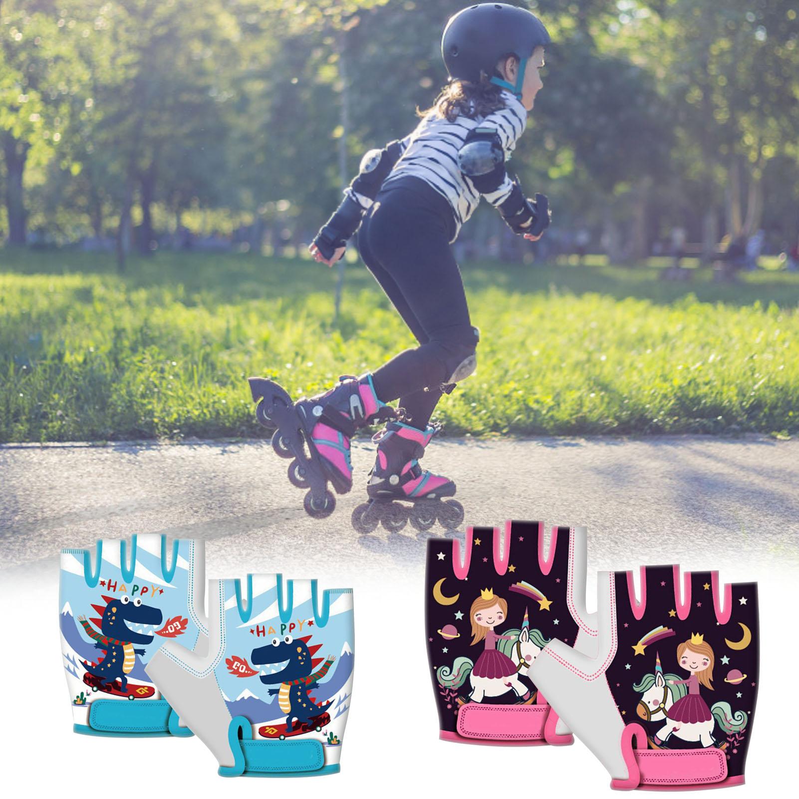 Trẻ em đi xe đạp găng tay nửa ngón tay trượt băng trẻ em đi xe đạp găng tay xe đạp găng tay thể thao cho trẻ em trai và trẻ em gái Color: Blue Size: L