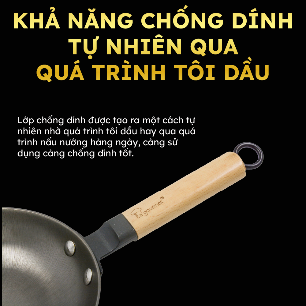 Chảo gang đúc công nghệ mới La gourmet Nitrigan™ 20cm cạn 0.8L - 367488 (tốt cho sức khỏe, siêu bền)
