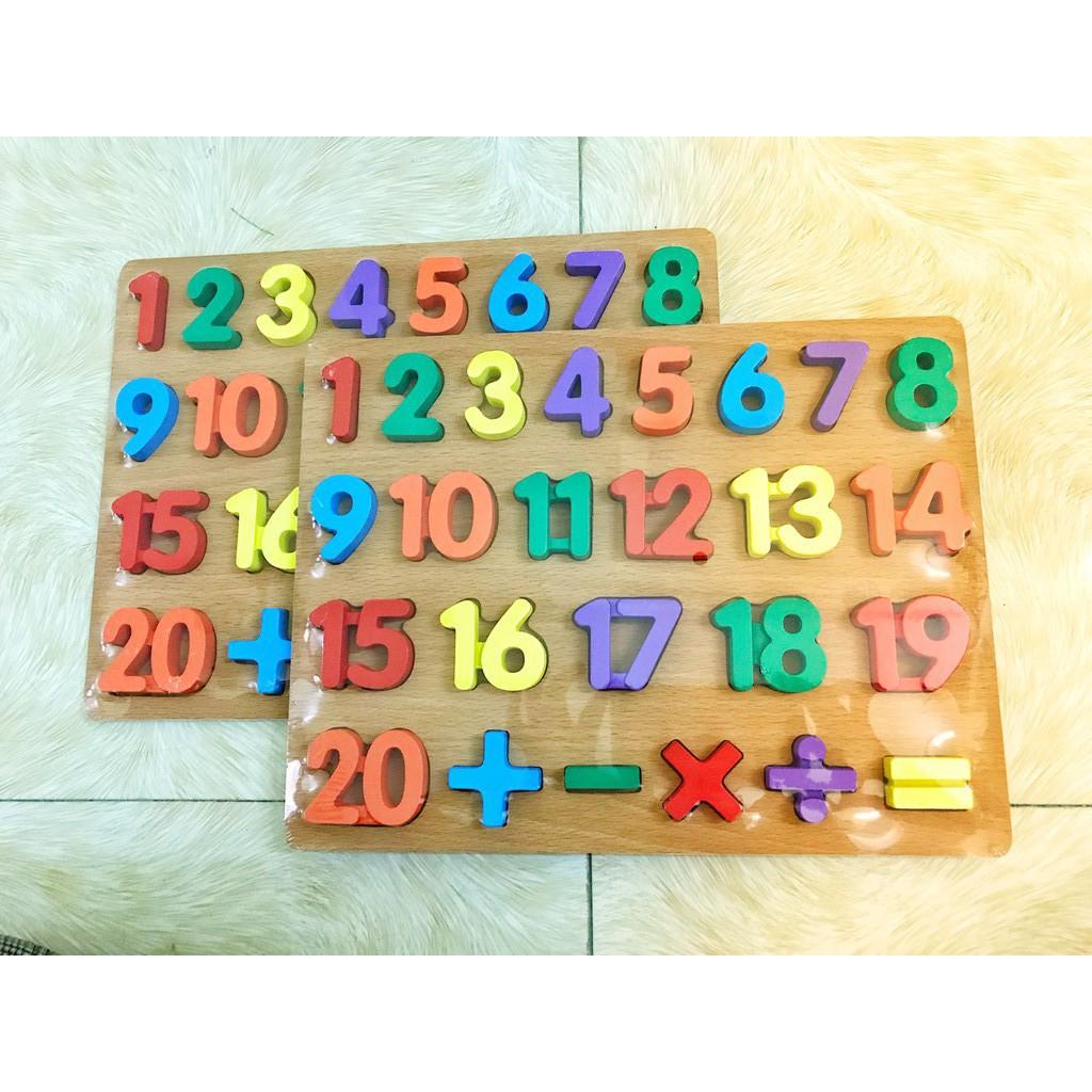 Đồ chơi gỗ TiNa, Bảng chữ số cho bé Bộ đồ chơi gỗ học montessori trí tuệ