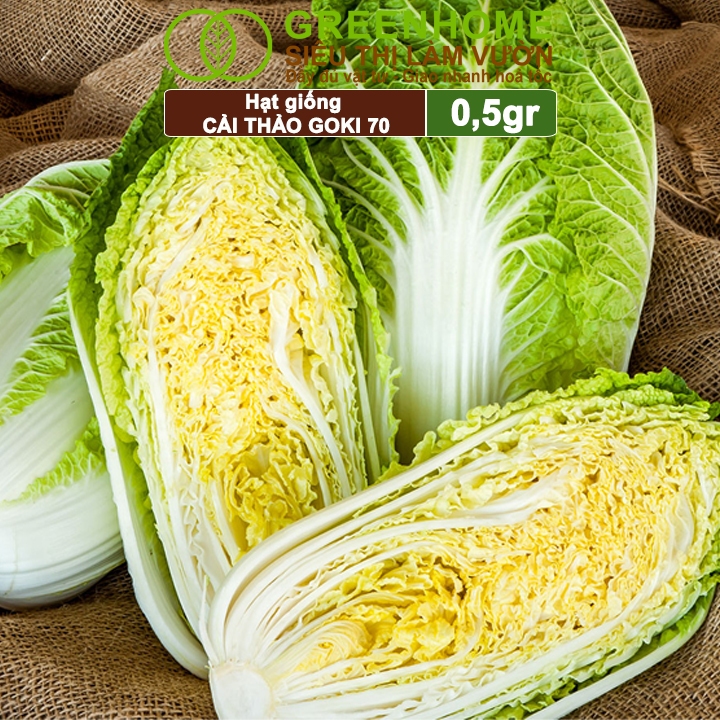 Hạt Giống Cải Thảo Goki Greenhome, Bao 0,5gr, Dễ Trồng, Nảy Mầm Cao, Năng Suất Cao T22