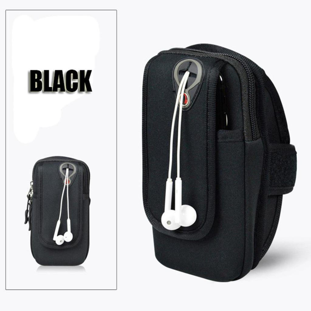 Running Sport Arm Band Strap Holder Pouch Bag Case F Exercise Workout Black