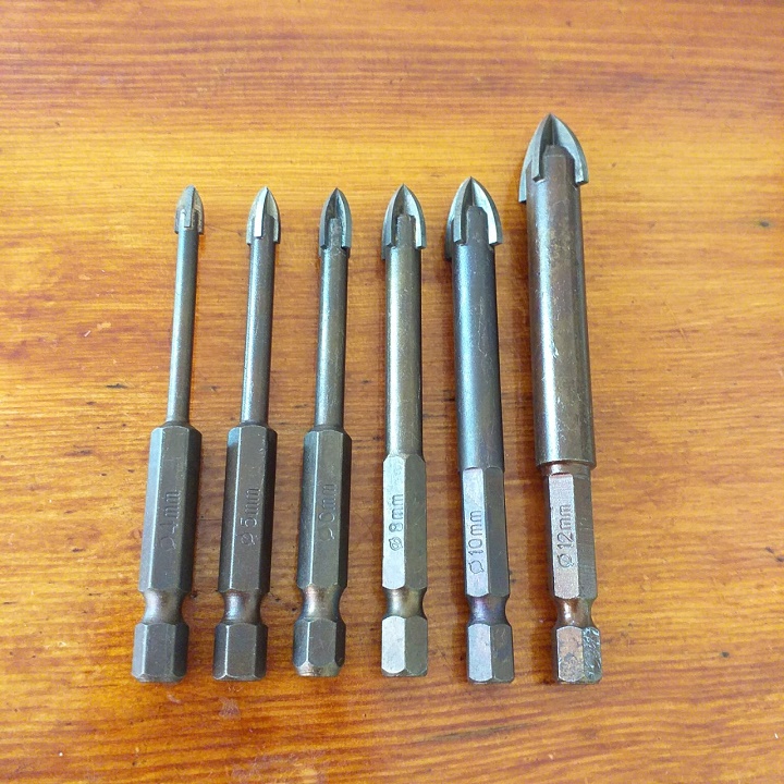 Bộ 6 mũi khoan đa năng, khoan kính, tường gạch men, đá hoa cương chuôi lục giac