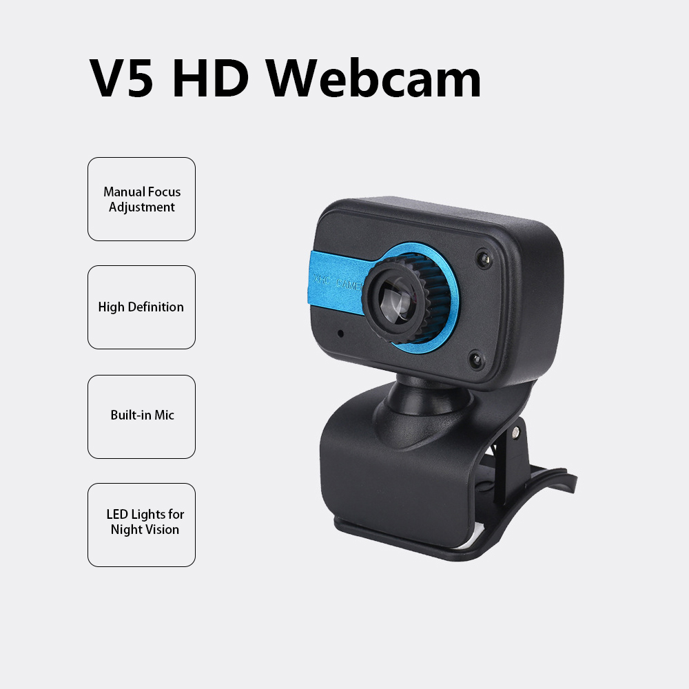 Webcam HD 480p 30 Khung Hình/Giây Với Kẹp Gắn Micrô Tích Hợp Máy Tính Xách Tay Máy Tính Để Bàn