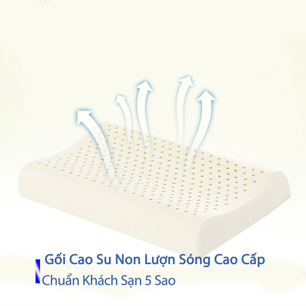 Gối Cao Su Non Người Lớn Cao Cấp Chính Hãng Chuẩn Khách Sạn 5 Sao Gối Cao Su Non Lượn Sóng Massage Cho Người Đau Vai Gáy Gối Đầu Nằm Ngủ  Kê Chống Mỏi Cổ Từ Cao Su Non Thiên Nhiên Cao Cấp Cho Người Lớn 50cmx70cm