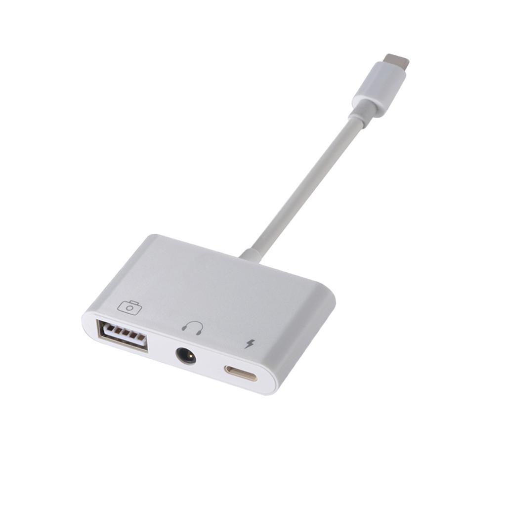 OTG USB 3.5mm Audio Video Charger Adapter Hub Converter Cable for