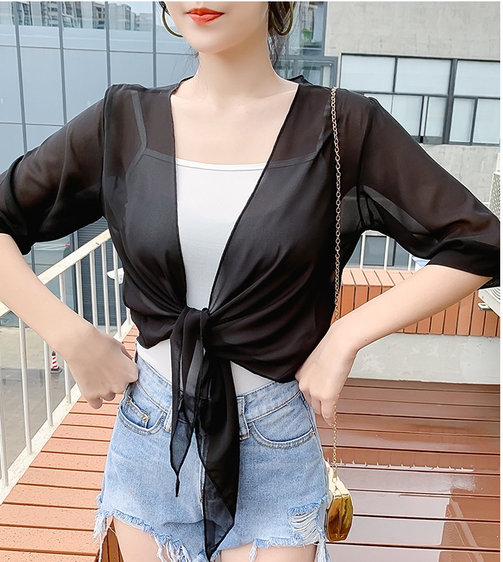 [ĐẸP &amp; RẺ VÔ ĐỊCH] Áo khoác voan cột tà 01 chất vải đẹp, mềm mại, thoáng mát, khoác nhẹ bên ngoài, thanh lịch C134