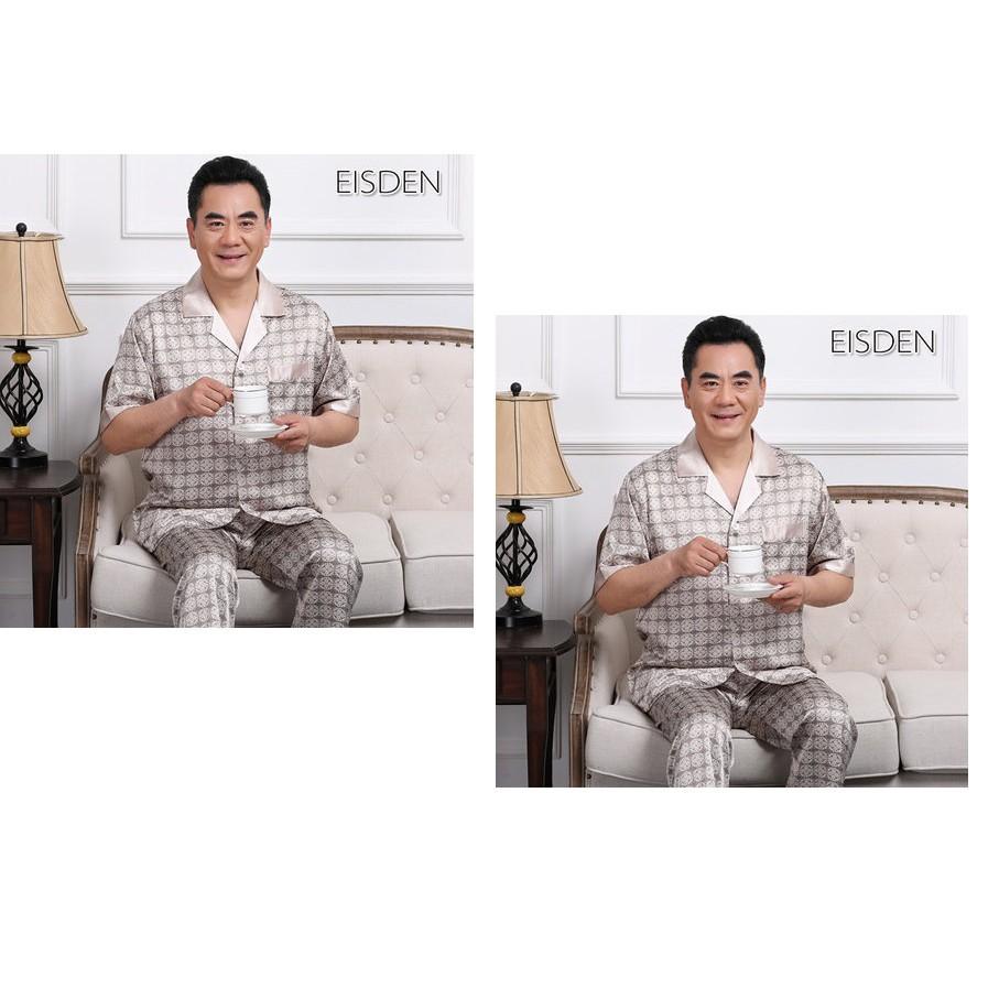 Bộ pyzama ngắn tay mặc nhà nam trung niên_hàng sẵn có