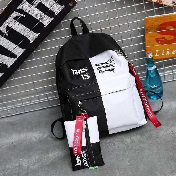Balo thời trang, balo đi học, đựng laptop Combo 2 màu balo nữ vải
