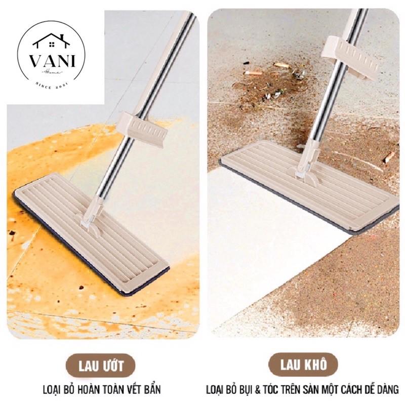 Cây lau nhà tự vắt xoay 360 - Chổi lau nhà thông minh vắt cực khô kèm bông lau nhà vắt tự động tiện lợi