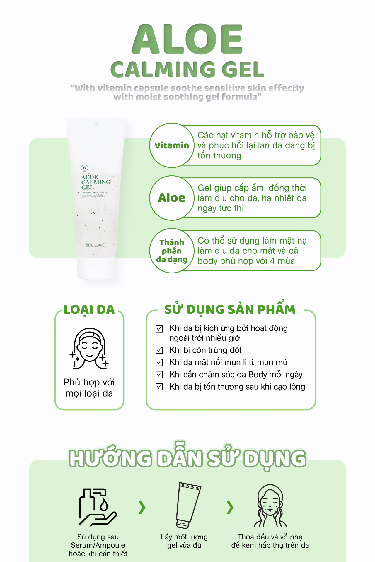 Gel lô hội BEBALANCE Aloe Calming Gel 200ml