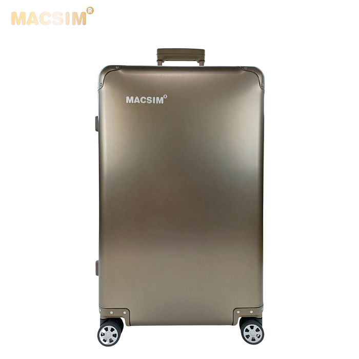 Vali tay kéo cao cấp chất liệu hợp kim nhôm nguyên khối MS1318 Macsim màu ti-gold cỡ 20inches