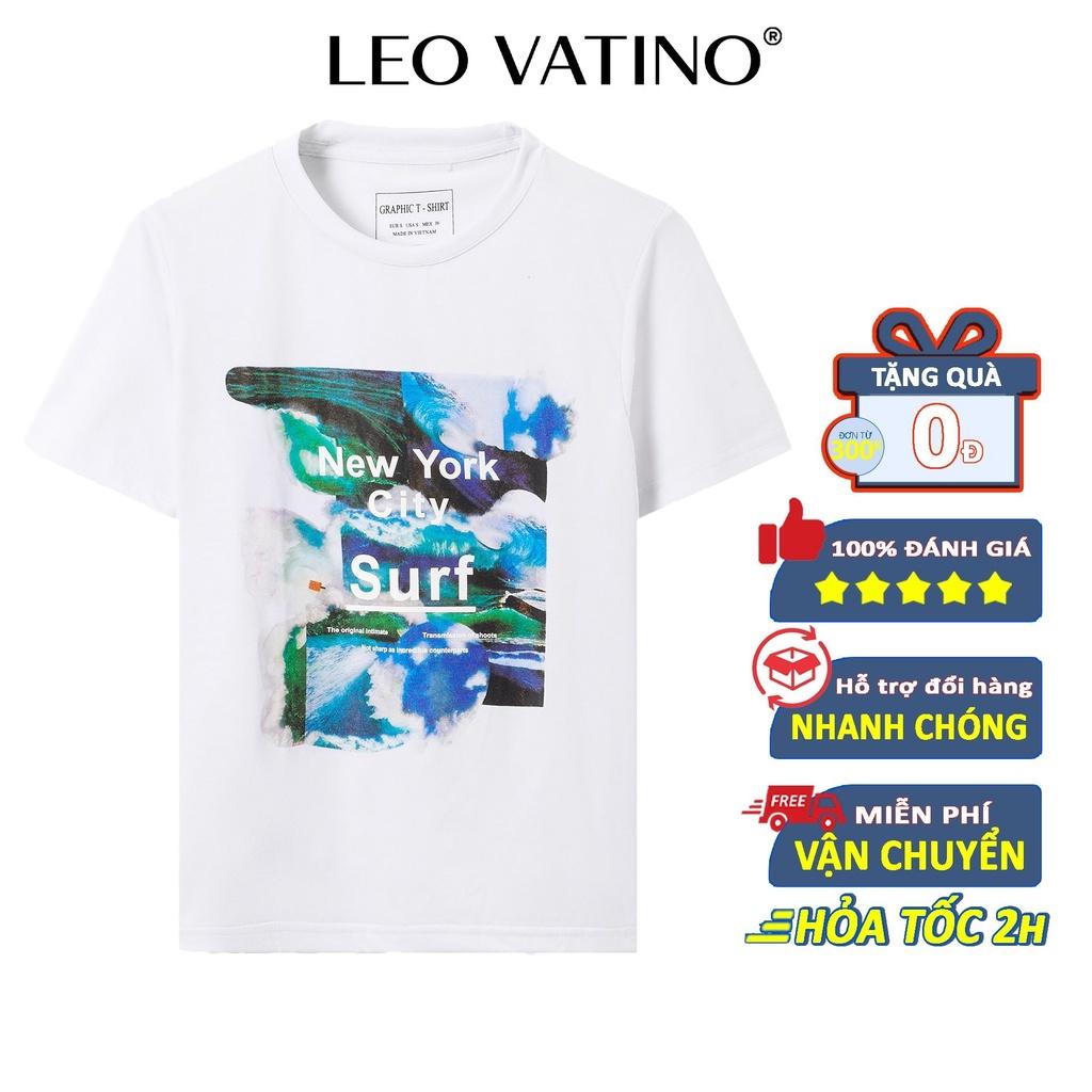 Áo thun nam GRAPHIC in hình phông cổ tròn tay ngắn lỡ cotton APGP04 - Leo Vatino