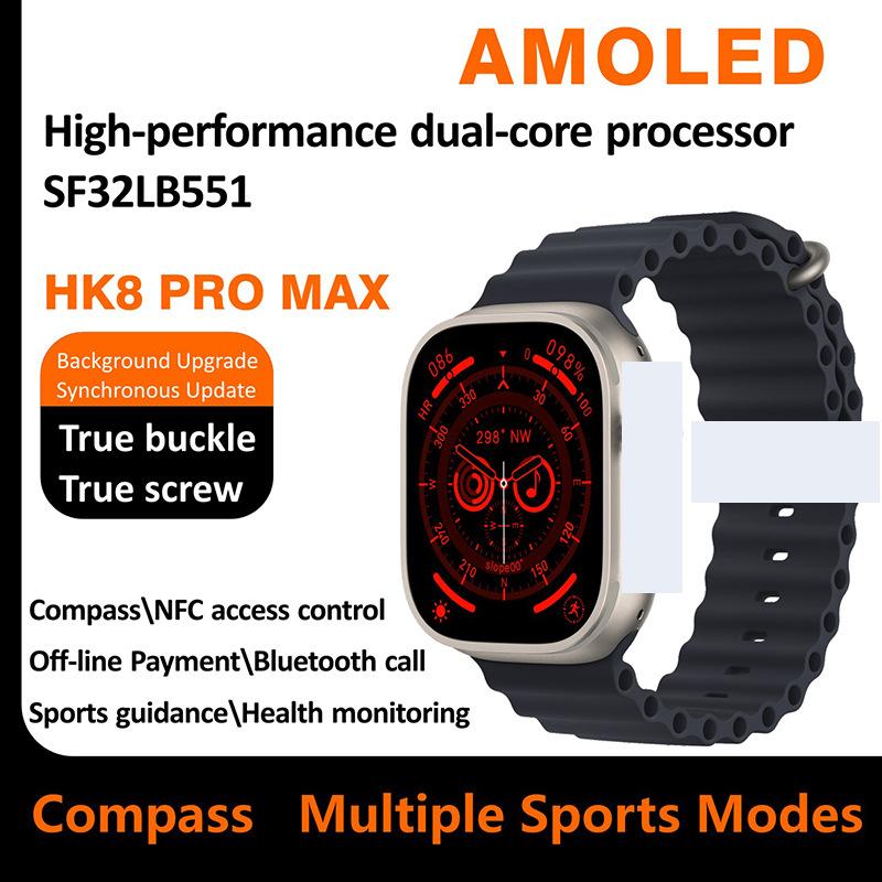 Giá Rẻ Nhất HK8 PRO MAX Full Màn Hình Cảm Ứng Bluetooth Đồng Hồ Đo Quãng Đường Đi Phát Hiện Nhiệt Độ Cơ Thể Nhịp Tim Giấc Ngủ Đồng Hồ Thông Minh